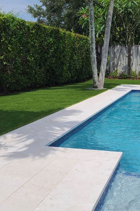 Turf Pool Deck, Backyard Landscaping With Pool, Turf Backyard, Outdoor Bbq Kitchen, Latest House Designs, Kitchen Bathroom Remodel, Backyard Inspo, Artificial Turf, Pool Decks