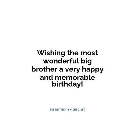 Birthdays are special occasions to show your loved ones how much you care for them. If you have a big brother, the day is an opportunity to make him f... | # #BirthdayWishes Check more at https://www.ehindijokes.com/birthday-wishes-for-big-brother/ Big Brother Captions Instagram, Birthday Wishes For Small Brother, Birthday Wishes For Big Brother, Brother Caption, Small Quotes, Birthday Captions, One Liner, Sky Aesthetic, Instagram Captions