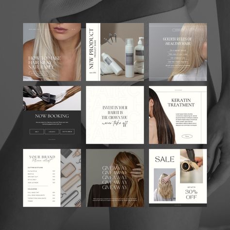 This image showcases a hair salon website designed to attract clients on Instagram. Explore stunning social media font inspiration for your own website, from elegant script to modern sans serif.
#BestSocialMediaFonts #ad Instagram Theme Ideas Hairstylist, Hair Salon Social Media Design, Hair Product Instagram Feed, Social Media Hair Stylist, Hair Social Media Posts, Hair Stylist Instagram Feed, Hair Salon Instagram Posts, Hair Salon Instagram Feed, Salon Instagram Feed