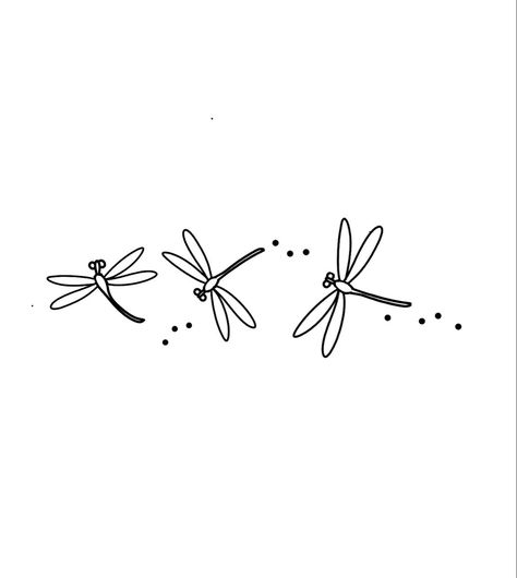 Easy Dragonfly Drawings Simple, Dragon Fly Tattoo Drawing, Three Dragonfly Tattoo, 3 Dragonfly Tattoo, Cute Dragonfly Tattoo, Simple Dragonfly Drawing, Dragonfly Tattoo Simple, Dragonfly Tattoo Stencil, Simple Dragonfly Tattoo