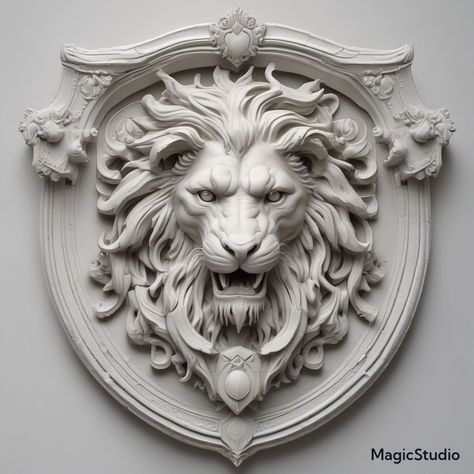 3d Wall Art Sculpture, Styrofoam Art, Lion Statue, Realistic Tattoo Sleeve, Lion Photography, Stone Lion, Carved Wood Wall Art, Angel Tattoo Designs, Rennaissance Art