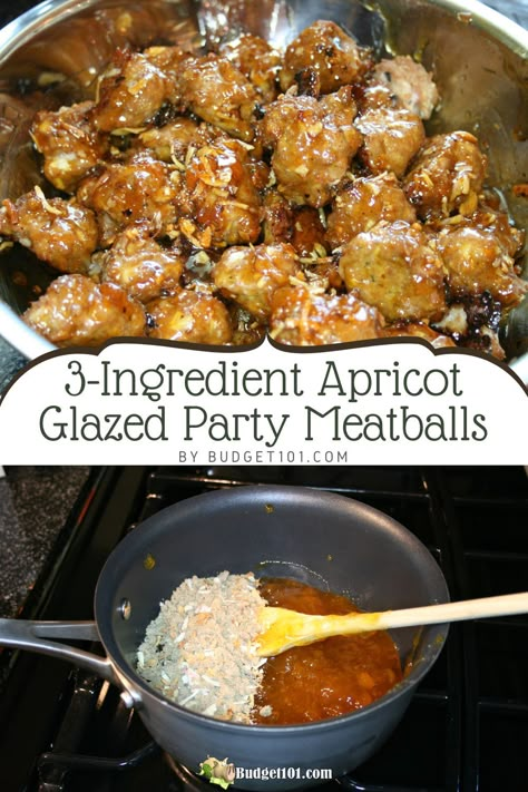 Apricot Bbq Meatballs, Meatballs With Apricot Preserves, Apricot Jam Meatballs, Apricot Meatballs Crockpot, Apricot Meatballs, Slow Cooker Frozen Meatballs, Ham Meatballs, Meatball Appetizer Crockpot, Party Food Meatballs