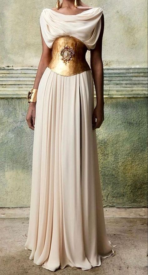 Gold Corset Belt, Krikor Jabotian, Greek Goddess Dress, Greek Dress, Goddess Outfit, Goddess Costume, Goddess Dress, فستان سهرة, Fantasy Dress