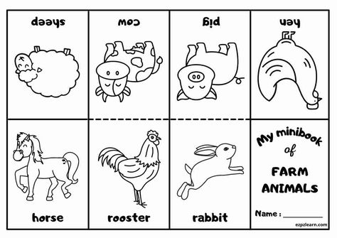 Farm Animals Books Preschool, Farm Vocabulary For Preschool, Farm Animals For Kindergarten, Farm For Coloring, Farm Animals Flashcards Free Printable, Farm Animals Esl Activities, Animals Kindergarten Activities, Farm Animals For Preschoolers, Animals On The Farm