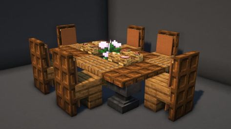 Minecraft Poker Table, Minecraft Enchantment Table Design, Dining Area Minecraft, Minecraft Dining Room Table, Minecraft Kitchen Table Ideas, Minecraft Small Table, Table Minecraft Ideas, Table Design Minecraft, Enchanted Table Minecraft Design