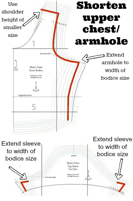 shorten upper chest. From Kitschy Coo's post about fitting/altering the Lady Skater dress. Patron Vintage, Sewing Alterations, Sewing 101, Sew Ins, Costura Diy, Hive Mind, Pattern Drafting, Sewing Lessons, How To Measure