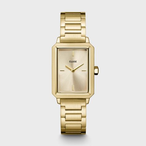 Nails Accessories, Gold Watches, Rose Gold Watches, Color Champagne, Jewelry Lookbook, Square Watch, Color Dorado, Gold Case, Online Jewelry Store