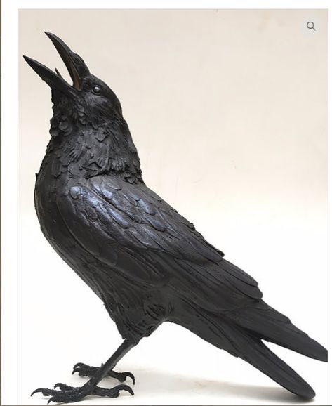 Ceramic raven sculpture by Karen Fawcett Crow Pictures, Tattoo Animals, Clay Birds, Raven Bird, Crow Bird, Creation Art, Crow Art, Raven Art, Crows Ravens