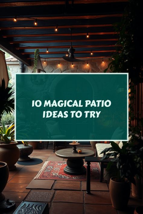 Transform your outdoor space into a mesmerizing bliss with these 10 magical patio ideas! Discover creative ways to incorporate fairy lights, whimsical seating, and enchanting plants to invoke an atmosphere of relaxation and wonder. Perfect for cozy evenings or entertaining friends, these tips will show you how to add unique touches that reflect your personal style. Whether you have a small balcony or a spacious backyard, these ideas will inspire you to create a patio that feels like a magical escape right at home! Outdoor Fairy Lights Backyards, Whimsical Patio Ideas, Small Balcony Lighting Ideas, Cozy Outdoor Spaces, Cozy Patio Ideas, Coloured Fairy Lights, Spacious Backyard, Garden Nook, Balcony Lighting