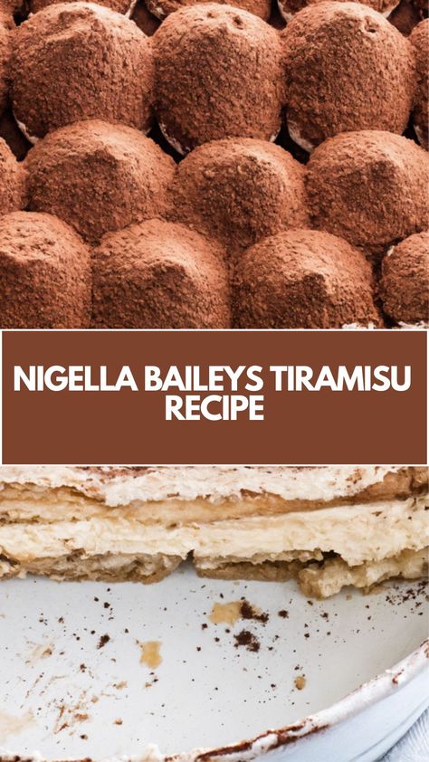 This delicious Baileys tiramisu is a creamy, indulgent dessert that’s quick and easy to prepare. Inspired by Nigella’s classic recipe, it’s the perfect treat for any occasion. With just a few simple ingredients like coffee, amaretto, and Baileys, you can create a decadent, no-bake dessert that everyone will love! Tiramisu With Baileys Recipe, Baileys Tiramisu Recipe, Nigella Lawson Recipes Desserts, Tiramisu Baileys, Baileys Recipes Desserts, Italian Trifle, Nigella Lawson Desserts, Christmas Tiramisu, Baileys Tiramisu