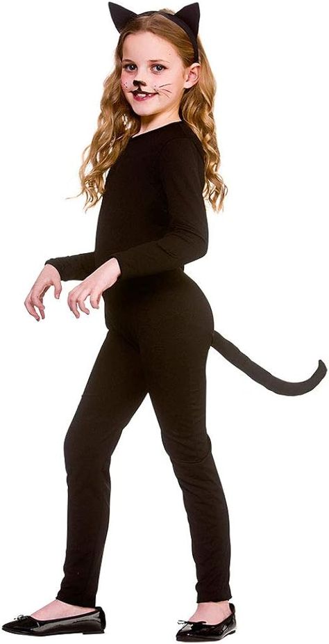 Black Cat Fancy Dress Costume Costume Includes: Catsuit, tail & ears Machine Wash Fastening: Pull On Small 3-4 years, Medium 5-7 years, Large 8-10 years, X-Large 11-13 years Black Cat Fancy Dress, Black Cat Suit, Cat Fancy Dress, Cat Girl Costume, Cat Suit, Wicked Costumes, Catsuit Costume, Black Cat Costumes, Black Catsuit