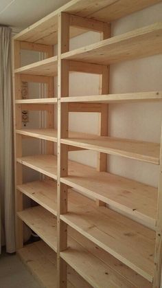 2x4 Shelving Diy, Kitchen Storage Islands, Minimalist Office Storage, Canning Shelving Ideas, Diy Canning Shelves, Canning Shelves, Garage Storage Hacks, Homestead Pantry, Basement Storage Shelves