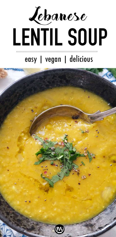 Lebanese Lentil Soup, Lentils Soup, Red Lentil Recipes, Lentil Soup Recipe, Soup Easy, Lentil Soup Recipes, Stunning Hairstyles, Red Lentil Soup, Vegan Soups