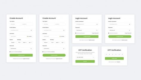 Login, signup and verify user registatio... | Premium Psd #Freepik #psd #banner #social-media #button #mobile Otp Screens Ui Design, Form Ui Design Mobile, Create Account Ui Design, Login Ui, Ui Forms, Ux Wireframe, Form Input, App Dashboard, App Form