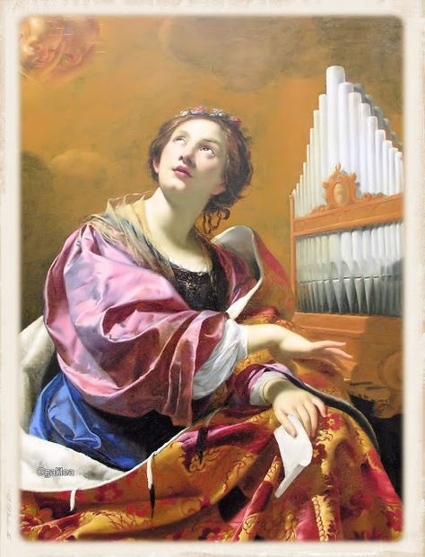 Santa María, Madre de Dios y Madre nuestra: Santa Cecilia, Virgen y Mártir 22 de Noviembre Saint Cecilia, Google Art Project, Santa Cecilia, Pipe Organ, Catholic Art, Caravaggio, Sacred Art, Catholic Faith, Religious Art