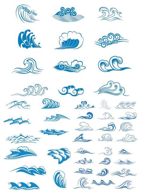 Waves Symbol, Wave Drawing, Waves Logo, 1 Tattoo, Waves Tattoo, Vector Art Illustration, Sea Waves, Vector Graphics, Tattoos And Piercings