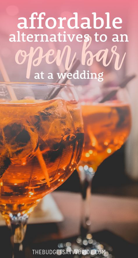 This post may contain affiliate links. Click here  to learn more.  If you're looking for a simple way to cut down on your wedding reception expenses, you'll probably want to skip the open bar. Check out these affordable alternatives to an open bar to entertain your guests for less!text after content The post Savvy Alternatives to an Open Bar for Your Wedding Reception appeared first on The Budget Savvy Bride - helping couples plan beautiful weddings on a budget they can actually afford!!. Wedding Reception Alternatives, Wedding Reception On A Budget, Wedding Drinks Reception, Open Bar Wedding, Wedding Alcohol, Simple Wedding Reception, Bar Wedding Reception, Reception Bar, Signature Cocktails Wedding