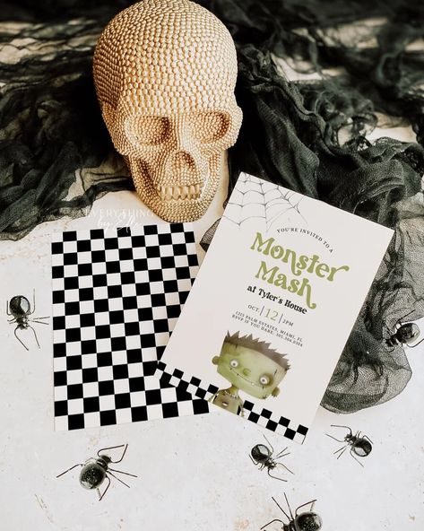 Spooky season is upon us! Celebrate your little dude’s birthday or kids Halloween party with our adorable ‘Frankenstein Monster Mash’ Collection 🕸️💚— Do-It-Yourself Digital Templates — Ready to edit, download and print in just a few minutes! Click links in Bio ♡ . . . #firstbirthdayparty #1stbirthdayparty #1stbirthdayinvitation #invitation #birthdayinvitation #templett #diytemplate #diyinvitation #everythingbyelleco #halloweenparty #halloweenbirthday #halloweeninvitation #halloweenpartydeco... Monster Mash Party, Halloween First Birthday, Halloween Birthday Party Invitations, Kids Halloween Party, Frankenstein Monster, Halloween 4, Frankenstein's Monster, Digital Templates, Monster Mash