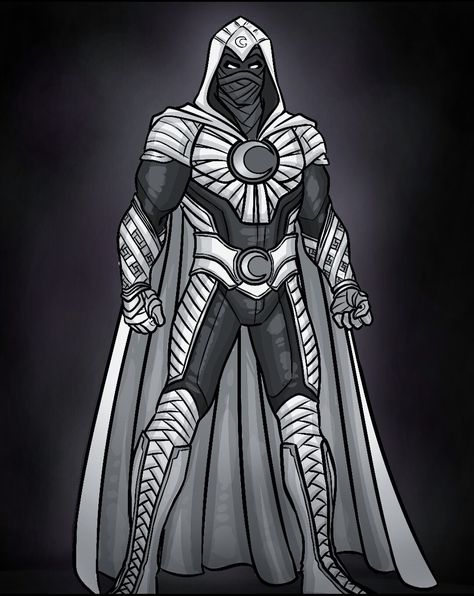 Moon Knight Cosplay, Superhero Sketches, Moon Knight Comics, Knight Drawing, Moon Knight Costume, Marvel Concept Art, Predator Alien Art, Marvel Moon Knight, Superhero Villains