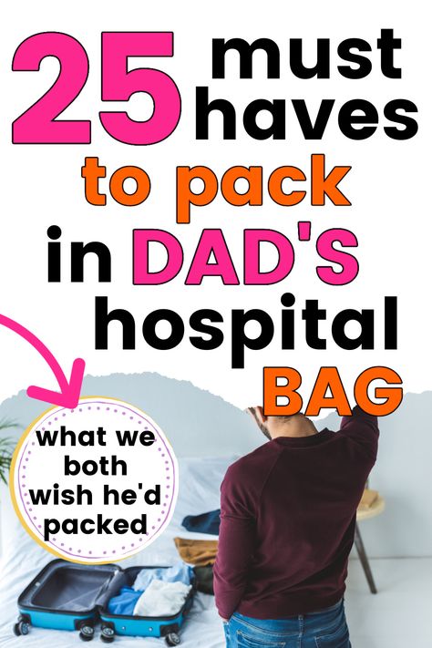 Dad's Hospital Bag: 25 Things You Should Definitely Pack - Growing Serendipity Dads Hospital Bag, Hospital Bag For Dad, Labor Bag Checklist, Dad Hospital Bag, Birth Hospital Bag, Hospital Packing List, Delivery Hospital Bag, Packing Hospital Bag, Pregnancy Hospital Bag