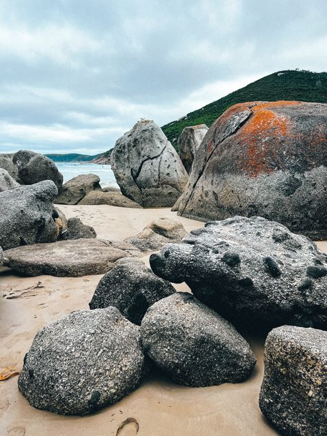 Giant rocks and boulders covering the sandy beach Wilsons Promontory, Melbourne Victoria, Art References, Bouldering, Elopement, Melbourne, National Parks, Prom, Australia