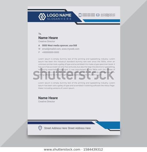 Creative Modern Business Letterhead Design Template | Miscellaneous, Business/Finance Stock Image Letter Heads Design Creative, Creative Letterhead Design, Free Letterhead Template Word, Modern Letterhead Design, Business Letterhead Design, Letterhead Design Inspiration, Letter Heads, Stationery Design Inspiration, Letterhead Template Word