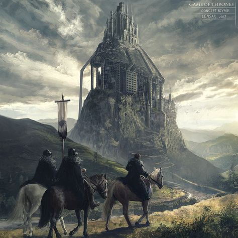 Eyrie. Game of Thrones by Lensar John Howe, Bangunan Minecraft, Asoiaf Art, Jaime Lannister, Gra O Tron, Cersei Lannister, Game Of Thrones Art, Game Of Thrones Fans, Fire Art