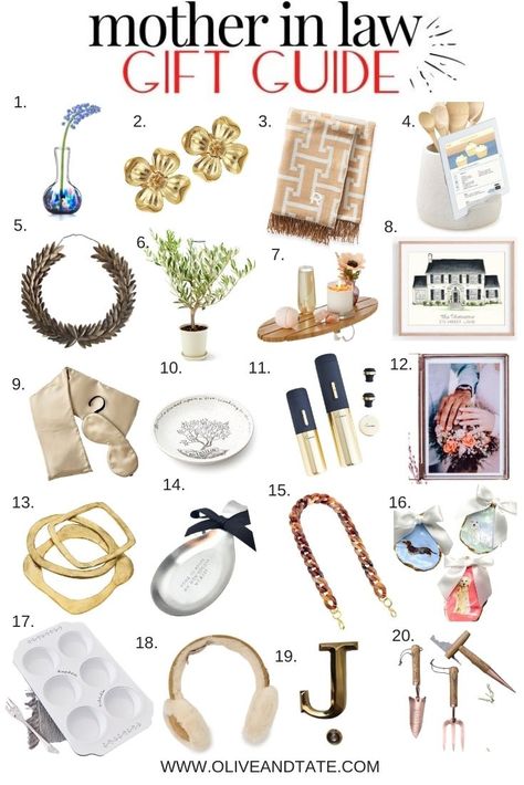 Mother in Law Gift Guide, Olive and Tate. Struggling with what to get your mother in law this holiday season? Or maybe she's picky?! Check out my mother in law gift guide that's fuil of gift ideas for her this Christmas season! Classy Diy Gifts, Gifts For Mother In Law, In Law Christmas Gifts, Diy Gifts For Mothers, Father In Law Gifts, Law Christmas, Diy Projects Gifts, Diy Gifts For Mom, Gifts For Mother