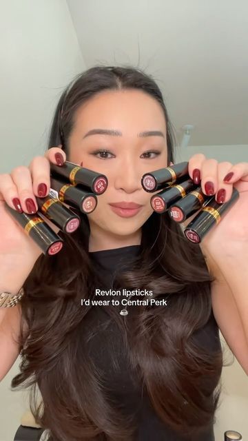 Revlon on Instagram: "Always down for a nostalgic moment 🥲 @realangelapark is throwing it back with our iconic 90’s lipstick shades 🤎  Which shade is your favorite?  Shown: #SuperLustrous Lipstick in Rum Raisin (535) Coffee Bean (300) Toast of New York (325)" Revlon Lipstick Toast Of New York, Revlon Coffee Bean Lipstick, Reckon Rum Raisin Lipstick, Toast Of New York Revlon, Revlon Rum Raisin Lipstick, Rum Raisin Lipstick, 90s Lipstick Shades, Revlon Lipstick Shades, 90s Lipstick