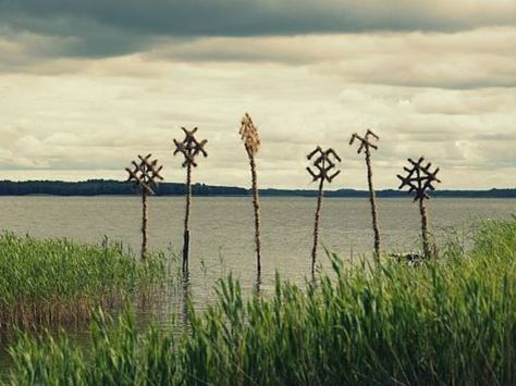 Lithuanian Pagan Symbols, Medieval Balcony, Baltic Paganism, Baltic Folklore, Lithuanian Folklore, Baltic Gods, Lithuanian Symbols, Slavic Village, Baltic Symbols