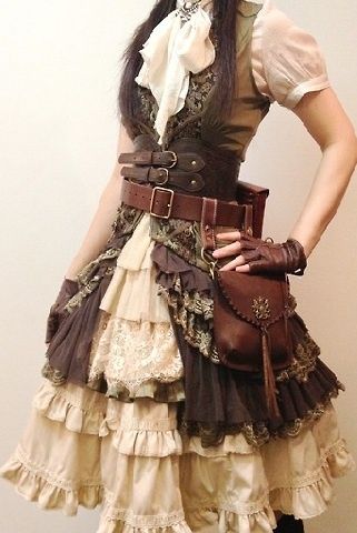 steampunkxlove:    I think this might be Clockwork Couture. This is so lovely, I want.    Nope, it’s not. Picture was stolen and the head cut off from Crystaline. You can find her tumblr AND her outfits here: http://crystaline.tumblr.com/tagged/crystaline Steampunk Mode, Steampunk Outfits, Moda Steampunk, Mode Steampunk, Steampunk Pirate, Steampunk Skirt, Steampunk Dress, Style Steampunk, Steampunk Wedding