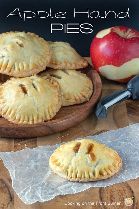 Have apples?  Then make these easy apple hand pies with a bit of caramel | Cooking on the Front Burner Mini Caramel Apples, Hand Pie Recipes, Apple Hand Pies, Hand Pies, Think Food, Apple Desserts, Caramel Apple, Fall Desserts, Puddings