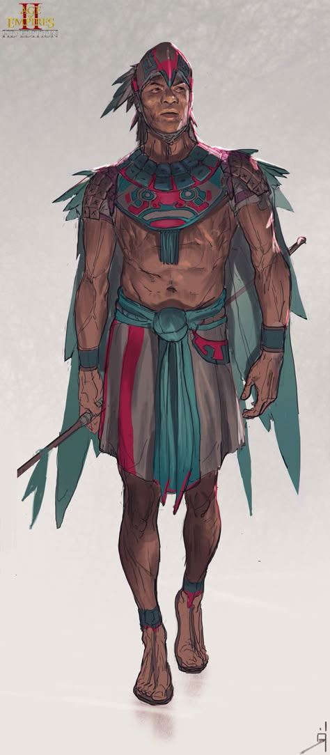 ArtStation - Age of Empires 2: Elite Eagle warrior, Oscar Römer Aztec Warrior Character Design, Modern Aztec Warrior, Incan Warrior, Warrior Illustration, Jungle Warriors, Eagle Warrior, Amazing Digital Art, Warriors Illustration, Aztec Culture