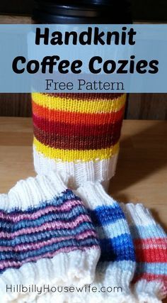 Knit Cup Cozy, Knit Coffee Cozy, Coffee Cozy Pattern, Knitting Projects Sweaters, Knitting Projects Free, Coffee Cozies, Knitting Patterns Free Beginner, Knitting Patterns Free Sweater, Loom Knitting Projects