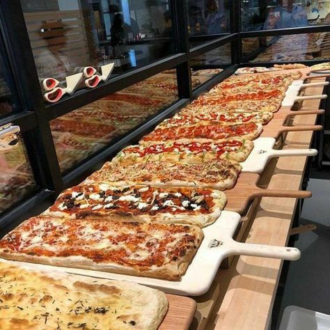 Roman Pizza, Luau Party Food, Pittsburgh Food, Romans Pizza, Pizzeria Design, Pizza Buffet, Pizza Ideas, Pizza Bar, Gourmet Pizza