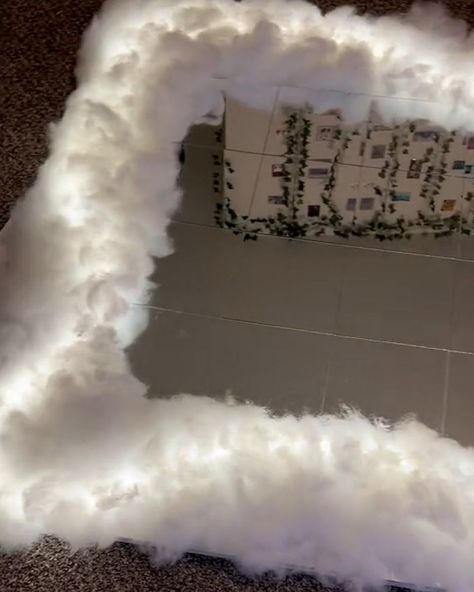 2M views · 308 reactions | Girl makes her DIY mirror with clouds | I didn't realise I needed a cloud mirror till just now... ☁️😍 | By Tyla | Facebook Cloud Light Mirror, Clouds On Mirror, Cloud Mirror Led Lights, Fake Clouds Diy, Cloud Mirror Diy, Cloud Mirrors, Broken Mirror Diy, Dance Decor, How To Make Clouds