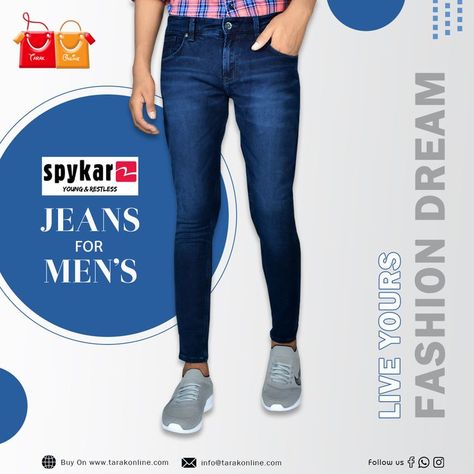 #jeans Spykar Jeans, Jeans For Men, Image Design, Live For Yourself, Cash On Delivery, Mens Jeans, India, For Men, Pants