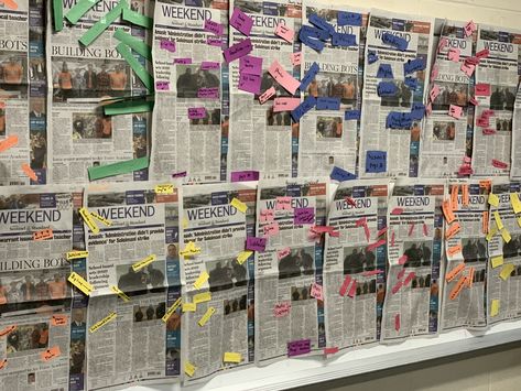 Journalism Bulletin Board Ideas, Middle School Newspaper Ideas, Journalism Classroom Decor, Parts Of A Newspaper, Journalism Projects, Journalism Club, Yearbook Advisor, High School Journalism, Newspaper Writing