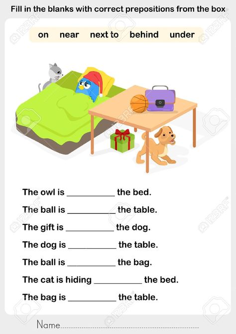 Prepositions With Pictures Worksheets Preposition Worksheets Kindergarten, Preposition Worksheet, Preposition Activities, Preposition Worksheets, English Prepositions, Grammar For Kids, Kindergarten Reading Worksheets, English Activities For Kids, First Grade Worksheets