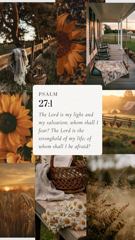 AUGUST 🌻 Christian Girl Fall, Godly Encouragement, Worship Wallpaper, Psalm 27 1, Bible Quotes Background, Christian Fall, Christian Quotes Wallpaper, Motivational Bible Verses, Fall Wallpapers