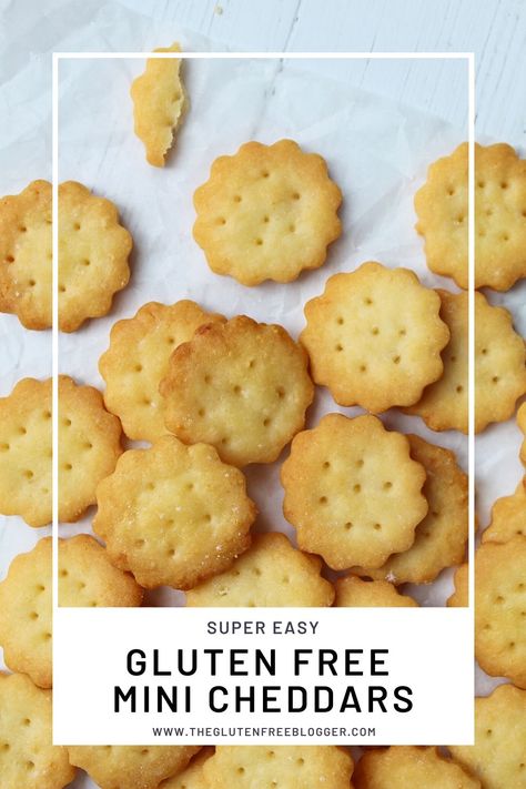 gluten free mini cheddars recipe cheese biscuits ritz crackers Gluten Free Sausage Rolls, Mini Cheddars, Gluten Free Pizza Base, Cheddar Recipes, Gluten Free Sausage, Gluten Free Crackers, Gluten Free Biscuits, Savoury Biscuits, Gluten Free Recipes Bread