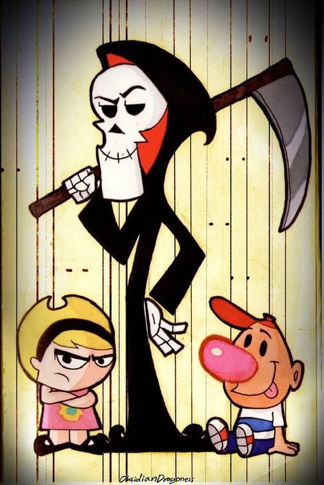 Grim And Mandy Tattoo, Huddy Mera Buddy, Billy And Mandy Cartoon Wallpaper, Billy Mandy And Grim, The Grim Adventures Of Billy & Mandy Wallpaper, Grimm Adventures Of Billy And Mandy Aesthetic, Huddy Mera Buddy Wallpaper, Adventures Of Billy And Mandy Grim, Billy And Mandy Drawing