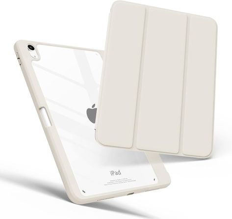 Amazon.com: MYGROO for iPad Air 5th Generation case 2022 with Pencil Holder, Air 4th Gen case,Slim Smart Cover with Clear Shell for iPad Air 5 Case 10.9 Inch,Support Wireless iPad Pencil Charging,Creamy White : Electronics Ipad Air 5th Generation, Ipad Air 2022, Ipad Pencil, Cute Ipad Cases, Apple Ipad Case, Ipad Air 5, School Bag Essentials, Iphone Wallpaper Classy, Ipad Air 4