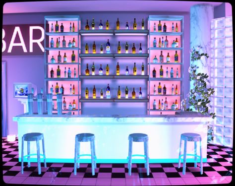 Give Me A Nickname, Neon Furniture, Cc Patreon, Club Furniture, Sims 4 Kitchen, Pink Bar, Disco Club, Sims 4 Cc Folder, Sims 4 Cc Packs