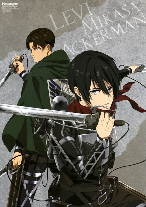 Mikasa Poster, Mikasa And Levi, Newtype Magazine, Levi And Mikasa, Levi Mikasa, Snk Cosplay, Eren X Mikasa, Attack On Titan Ships, Titans Anime