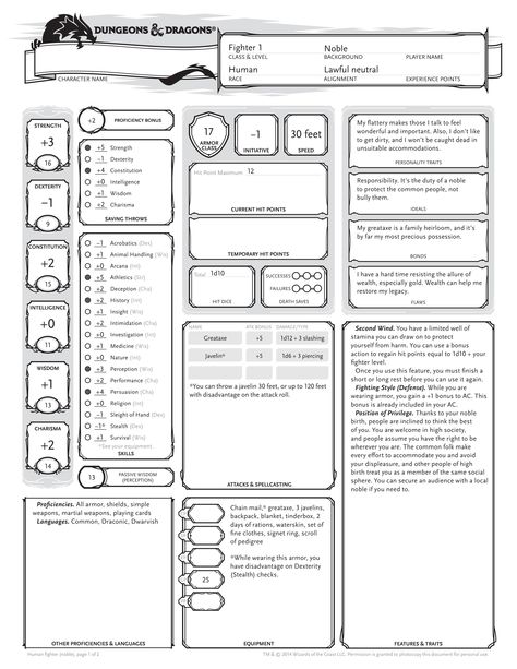 Example D&D Character Sheet Dungeons And Dragons Cleric, Dungeons And Dragons Rogue, Game Of Thrones Story, Rpg Character Sheet, Dnd Character Sheet, Dnd World Map, Best Character Names, Make A Character, Dungeons And Dragons Characters