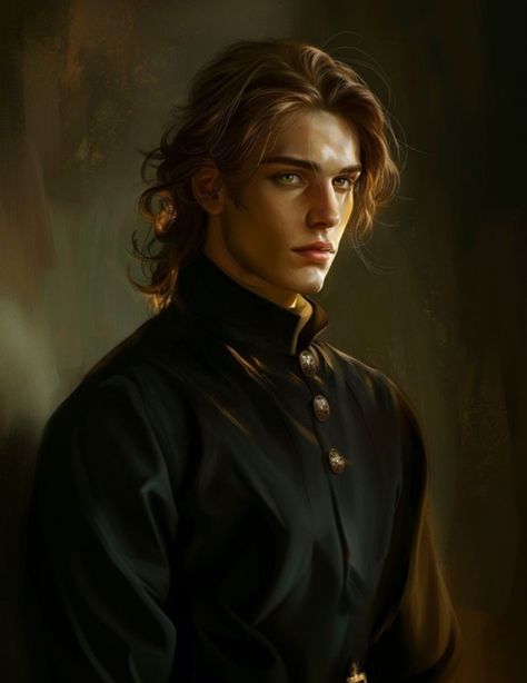 The Blackened Blade Fanart, Character Inspiration Medieval, Dark Hair Men Aesthetic, Reddish Brown Hair Men, Character Design Male Blonde, Dark Skinned Oc, Druid Character Design Male, Fantasy Male Aesthetic, Dark Academia Characters