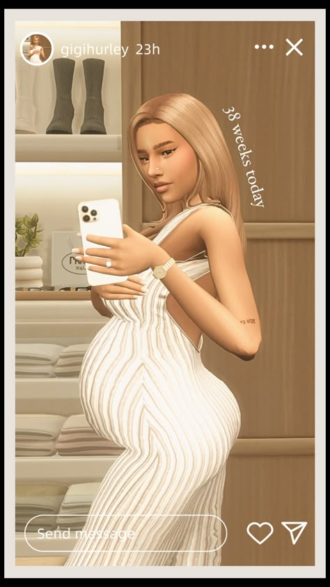 made using canva ♡ Gender Reveal Sims 4 Cc, The Sims 4 Maternity Clothes, Sims 4 Cc Pregnancy, Sims 4 Instagram, Windows Pic, Sims 4 Pregnancy Mods, Sims 4 Cc Pregnancy Clothes, Pregnant Sims, Sims 4 Nursery