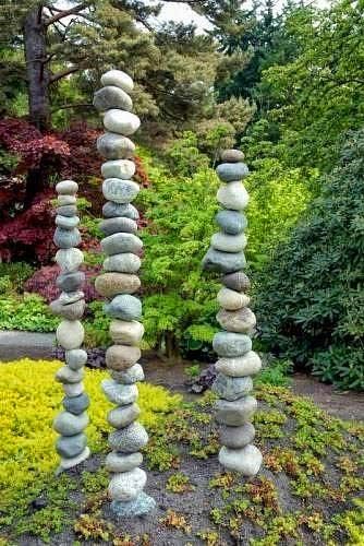 Stacked Rocks, Garden Rocks, Modern Rock, Have Inspiration, The Secret Garden, Unique Gardens, Garden Art Diy, Garden Stones, Garden Crafts