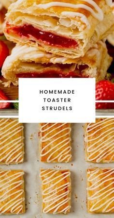 Homemade Toaster Strudel, Homemade Pop Tarts, Toaster Strudel, Poptart Recipe, Strudel Recipes, Viral Food, Bed Making, Breakfast Sweets, Breakfast Pastries